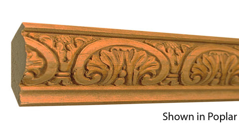 Profile View of Decorative Embossed Molding, product number DE-216-028-1-PO - 7/8" x 2-1/2" Poplar Decorative Embossed Molding - $5.36/ft sold by American Wood Moldings
