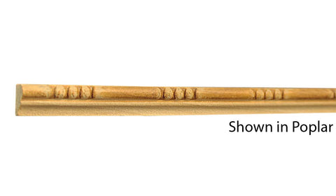Profile View of Decorative Embossed Molding, product number DE-016-012-3-PO - 3/8" x 1/2" Poplar Decorative Embossed Molding - $0.92/ft sold by American Wood Moldings