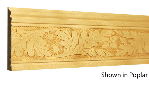 Profile View of Decorative Embossed Molding, product number DE-300-012-1-PO - 3/8" x 3" Poplar Decorative Embossed Molding - $5.52/ft sold by American Wood Moldings