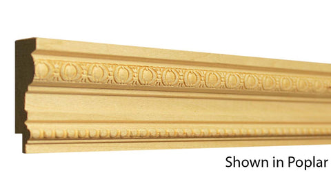 Profile View of Decorative Embossed Molding, product number DE-200-024-2-PO - 3/4" x 2" Poplar Decorative Embossed Molding - $3.68/ft sold by American Wood Moldings