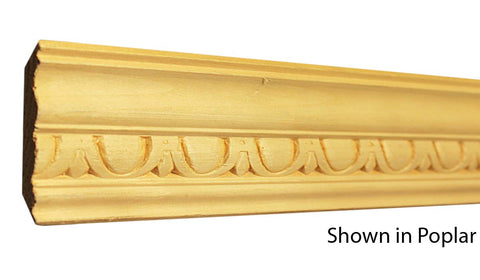 Profile View of Decorative Embossed Molding, product number DE-224-016-1-PO - 1/2" x 2-3/4" Poplar Decorative Embossed Molding - $5.08/ft sold by American Wood Moldings