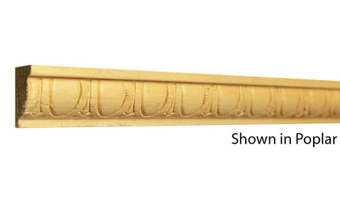 Profile View of Decorative Embossed Molding, product number DE-100-020-1-PO - 5/8" x 1" Poplar Decorative Embossed Molding - $1.84/ft sold by American Wood Moldings