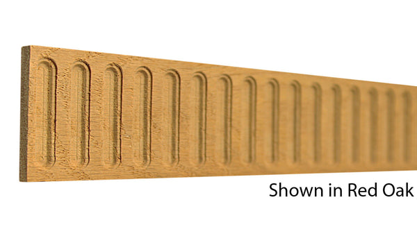 Profile View of Decorative Carved Molding, product number DC-200-008-4-RO - 1/4" x 2" Red Oak Decorative Carved Molding - $8.80/ft sold by American Wood Moldings
