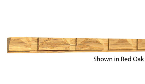 Profile View of Decorative Dentil Molding, product number DD-020-012-3-RO - 3/8" x 5/8" Red Oak Decorative Dentil Molding - $1.60/ft sold by American Wood Moldings