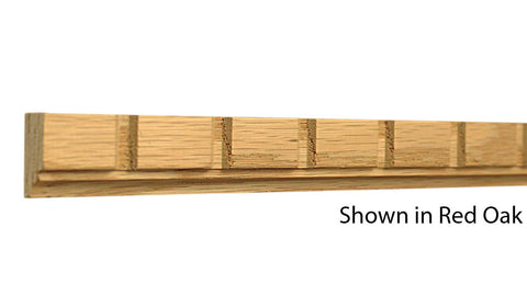 Profile View of Decorative Dentil Molding, product number DD-028-016-2-RO - 1/2" x 7/8" Red Oak Decorative Dentil Molding - $2.24/ft sold by American Wood Moldings