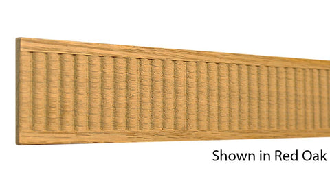 Profile View of Decorative Embossed Molding, product number DE-200-008-6-RO - 1/4" x 2" Red Oak Decorative Embossed Molding - $5.16/ft sold by American Wood Moldings