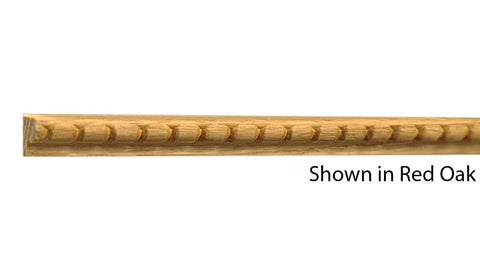 Profile View of Decorative Embossed Molding, product number DE-010-012-1-RO - 3/8" x 5/16" Red Oak Decorative Embossed Molding - $0.96/ft sold by American Wood Moldings